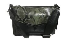 NWT Botkier Valentina Woman's Leather Cross Body Military Green Snake MSRP: $248 picture