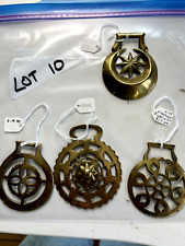 Brass Horse Pony Medallion Vintage Lot of 4  Shield Horseshoe AAHB My Lot #10 picture