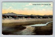 Seaside OR-Oregon, Cottages South Of Pier, c1916 Vintage Souvenir Postcard picture