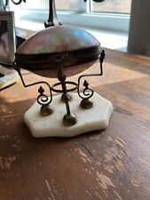 Antique Large French Palais Royal Mother Of Pearl Egg Box On Stand picture