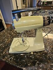 Vintage Sunbeam Mixmaster Stand Mixer 1-7A 12 Speed With 2 Beaters Avocado Works picture