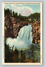 Yellowstone National Park WY Upper Falls Grand Canyon Wyoming Vintage Postcard picture