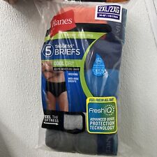 Men's Hanes 5 Pack Cool Dri Regular Length Boxer Briefs, Grey Assorted, 2XL picture