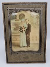 Couple Engagement Wedding Formal Romantic Black & White Photo Hand Colored picture