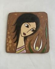 HELEN MICHAELIDES Signed Mid-Century Wall Tile, Greece picture