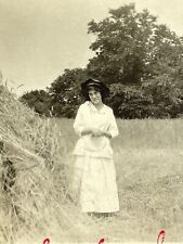 O8 Photograph Maude On A Summer Day Sweet Simple Beautiful Hay Straw Woman picture