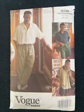 Vintage Vogue 8298 NEW Men’s Loose Fit Button Front Shirt & Pant Size Xs-Med picture
