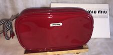Miu Miu Small Red Patent Leather Clutch With A Decorative Bow , New With Box picture