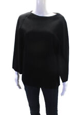 Dries Van Noten Womens Merino Wool Open Long Sleeve Knit Blouse Black Size XS picture