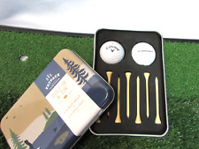 Fat Face Golf in a Tin Gift Box 2 Callaway Golf Balls 7 Golf Tees picture