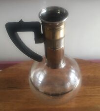 Mid Mod Mad-Men-Style Inland Coffee/Tea Bulbous Carafe W/Silver Plating Bands picture