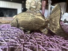 Vintage Brass Carp Fish Solid Heavy picture