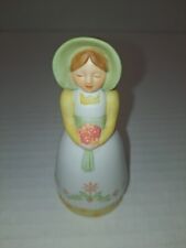 Vintage 1985 Avon Mini Bell Porcelain Bonnet Spring Girl 3 Inches Tall picture