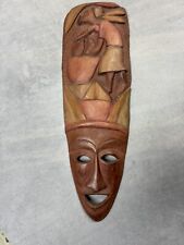 Vintage 2013 Dominican Republic Folk Art Pottery Souvenir Face Mask Wall Hanging picture
