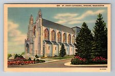 Spokane WA-Washington, St John's Cathedral, Religion, Antique, Vintage Postcard picture