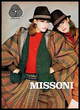 1982 Missoni Pure Wool Fashion Women Hat Fashion VintagePhoto PRINT AD 1980s  picture
