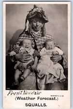 New York NY Postcard RPPC Photo Crossdressing Man Crying Babies c1910's Antique picture