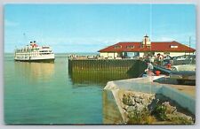 Canada~Smelt Angling @ Murray Bay Wharf & SS Richelieu Ship~Vintage Postcard picture