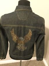 Vintage Women's Denim Harley Davidson Jacket Large NWOT picture