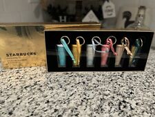 STARBUCKS LIMITED EDITION COLD CUP ORNAMENT KEY CHAIN BOX SET GOLD AND BLACK picture