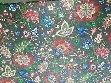 Vintage Cotton Fabric Givenchy for Fabriyaz Scotchgard Black and Floral BTY picture