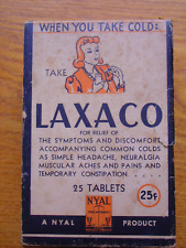 Vintage Store Display Box ONLY Laxaco Colds Laxative Nyal Co Detroit Michigan picture