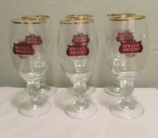 Beer Glass Authentic Stella Artois Original Gold Rim  Chalice 40CL Set of 6 picture