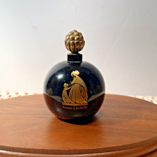 Early Lanvin Arpege Deco Gilded Rasberry Stopper Black Perfume Flacon Crystal picture