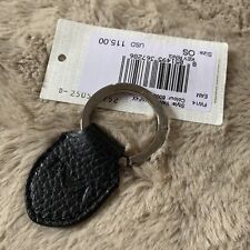 Emporio Armani Black Pebble Grain Leather Key Ring Brand New picture