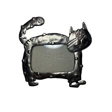 Cute Small Pewter Cat Rectangle Frame Funny Fun Chubby Cat picture