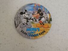 VINTAGE 1988 LARGE  DIA. Mickey 60th Birthday BUTTON BADGE, OFFICIAL DISNEY picture