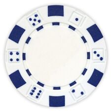 100 Da Vinci 11.5 gram Dice Striped Poker Chips, Standard Casino Size, White picture