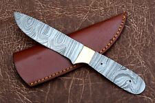 SHARD™ CUSTOM HAND FORGED Damascus Steel BRASS BOLSTER BLANK Blade Knife+SHEATH picture
