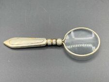 Vintage English Silver Plated Magnifier Reading Magnifying Glass Loop 4 1/4