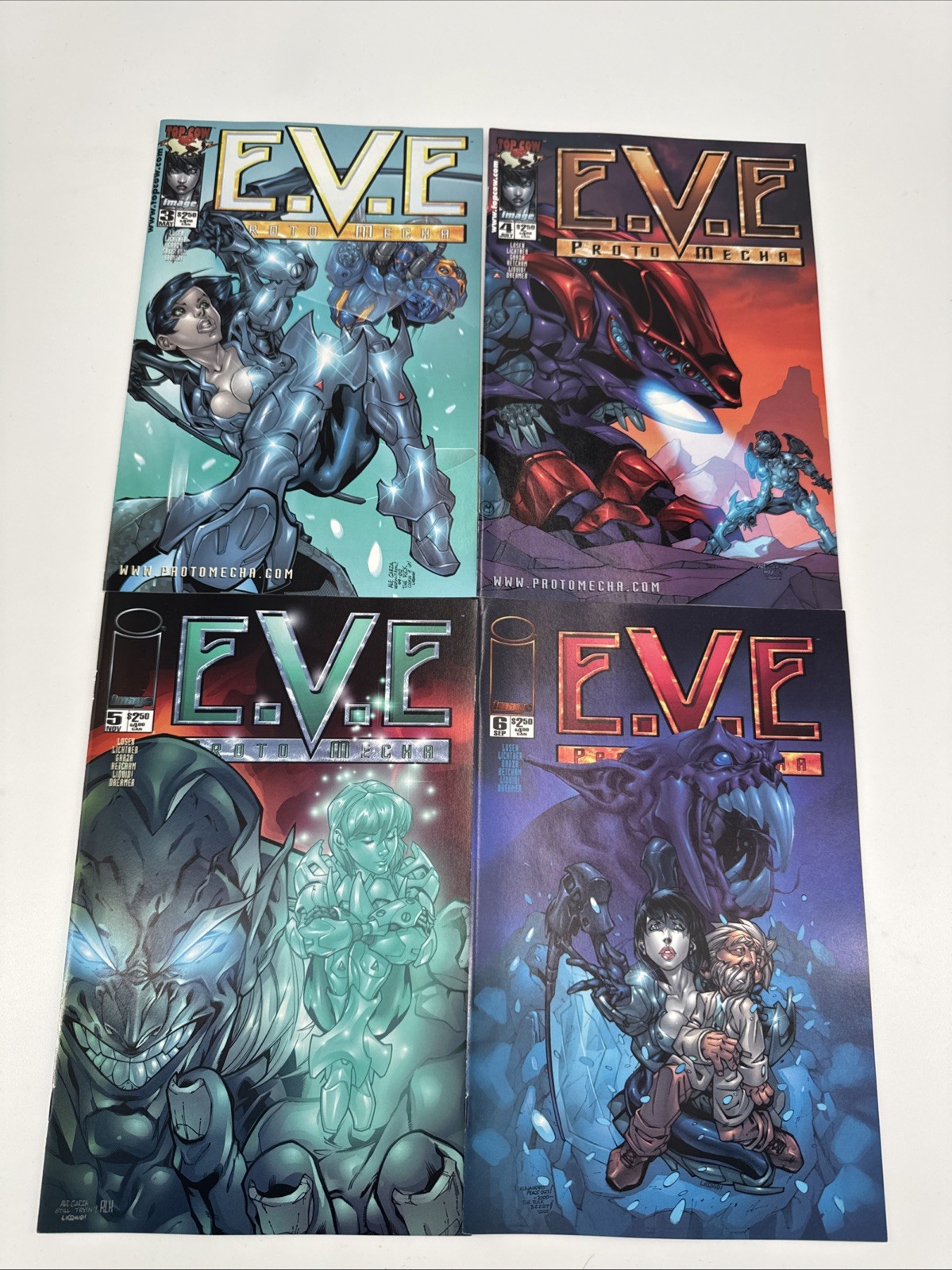 E.V.E. PROTO MECHA #3-6 TOP COW 2000 3 4 5 6 EVE Comics Ships Fast