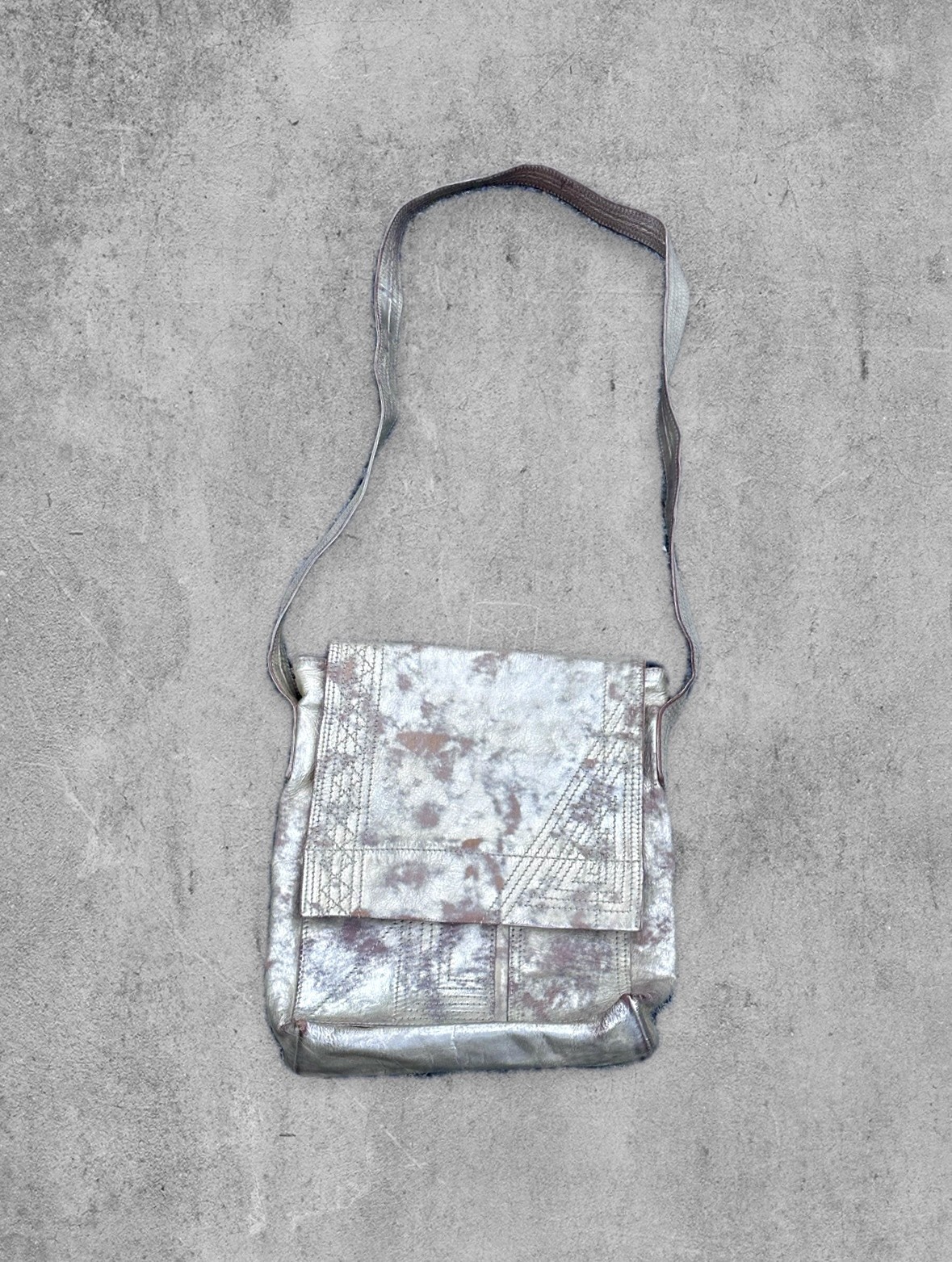 Dries Van Noten Metallic Gold Leather Crossbody Bag