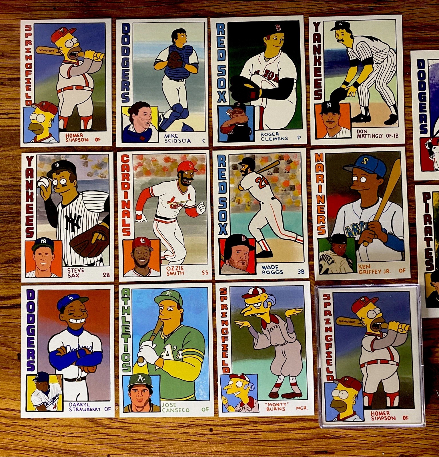 THE SIMPSONS Homer At The Bat ACEO Custom Baseball Card Set Springfield Softball