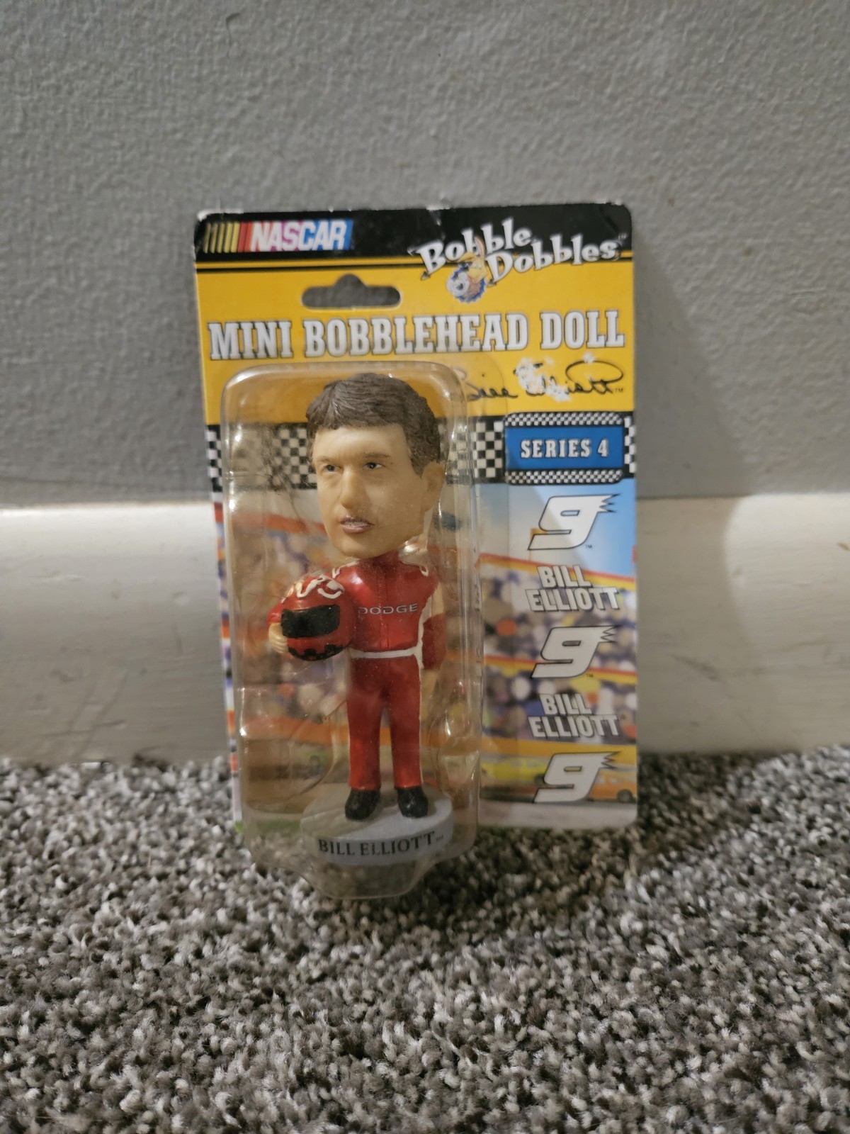 Bobble head Bobble Dobbles NASCAR Bill Elliott Mini Hand Painted Series 4