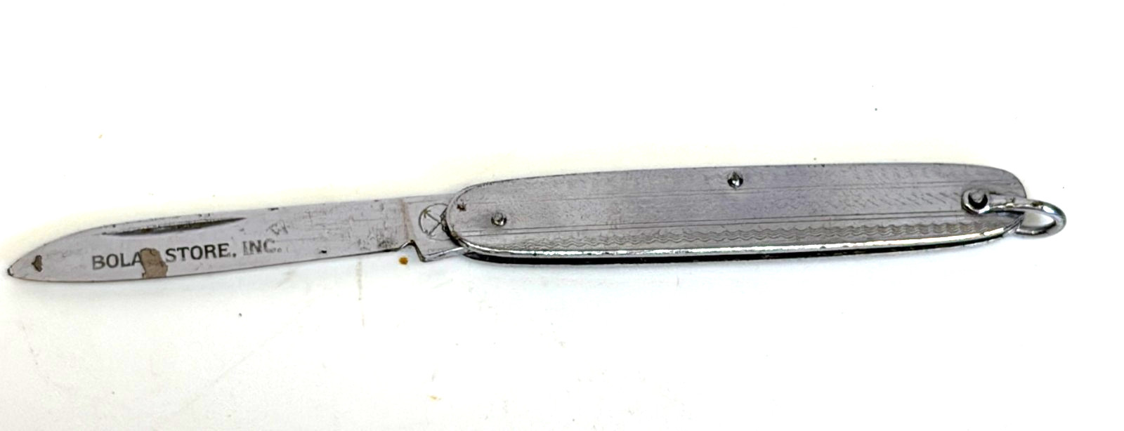 Vintage Single Blade Promotional Folding Pocket Knife w Checkered Handle
