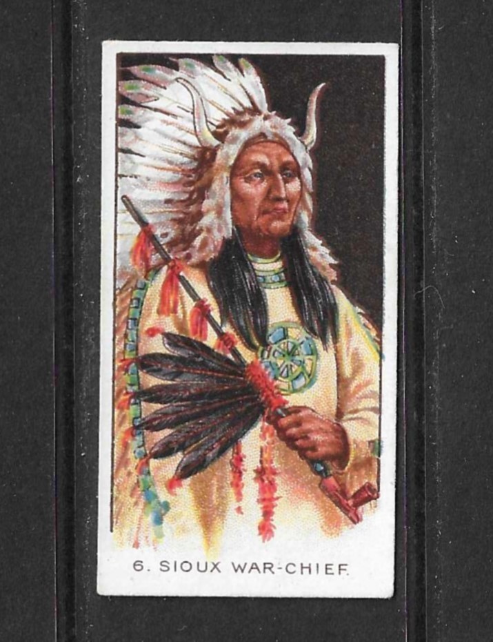 BAT 1930 TYPES OF NORTH AMERICAN INDIANS cigarette card SIOUX WAR CHIEF