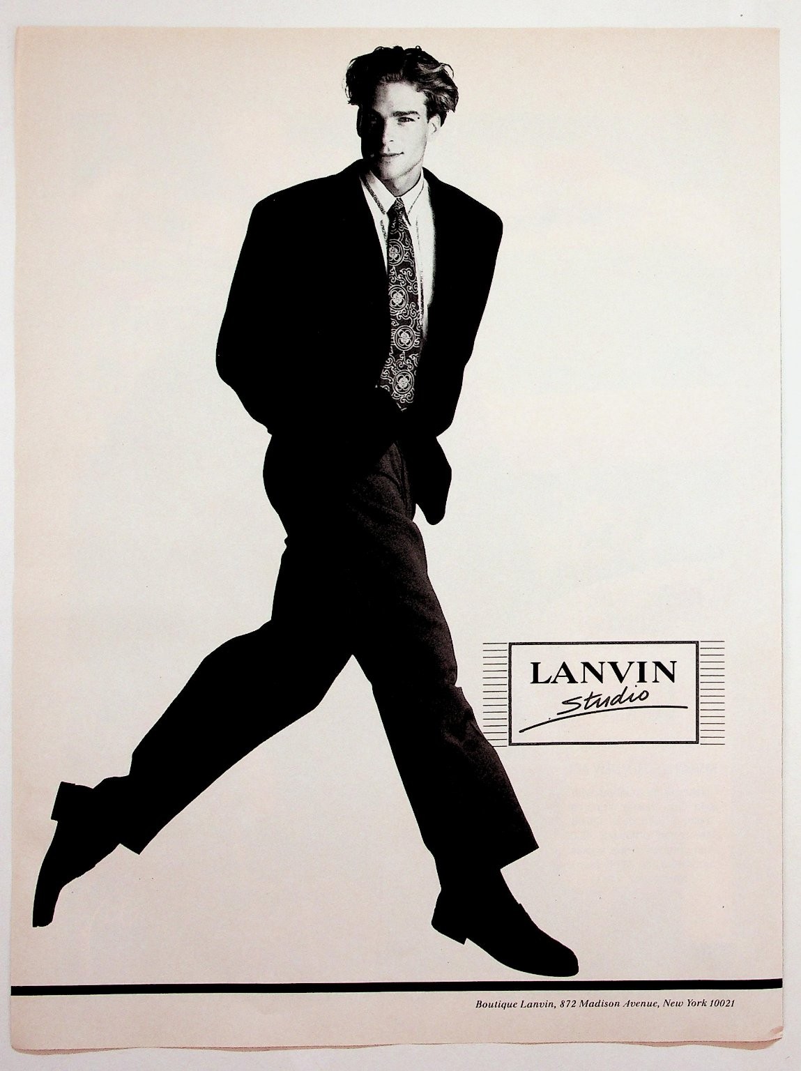 Vintage Lanvin Studio Men's Fashion Ad Print New York Ephemera