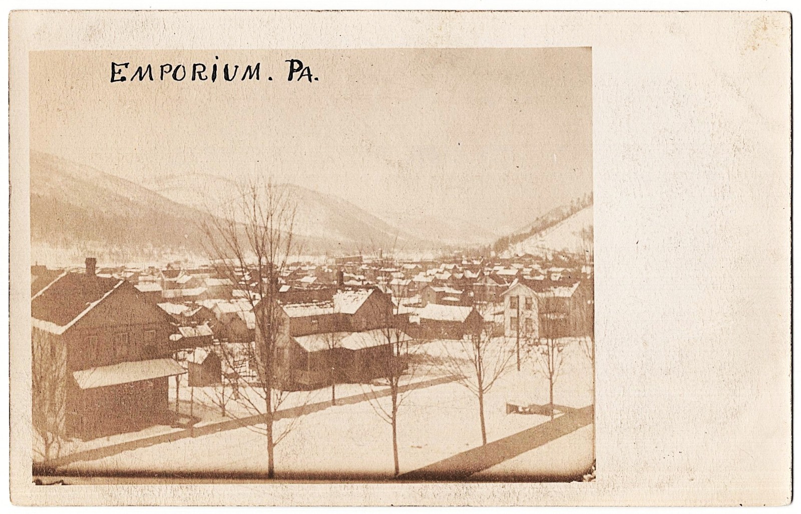 real photo Emporium PA - Aerial View antique postcard RPPC