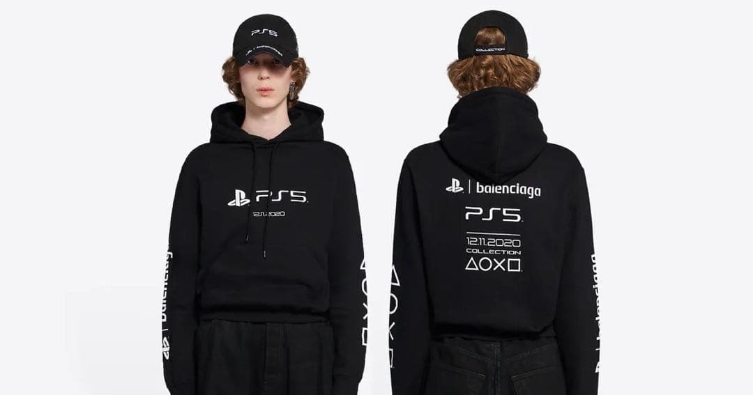 Balenciaga x PlayStation PS5 Hoodie Black S Collab Logo Controller Graphic