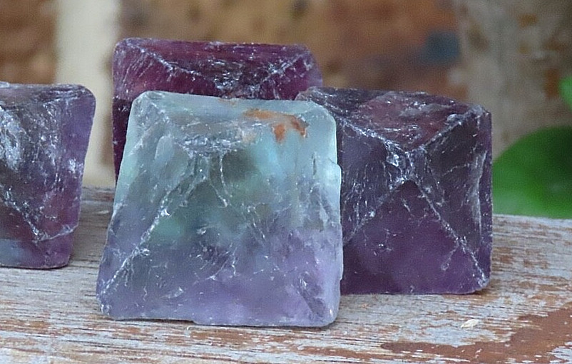 1 x Large Fluorite Raw Octahedrons Crystal Piece 40mm