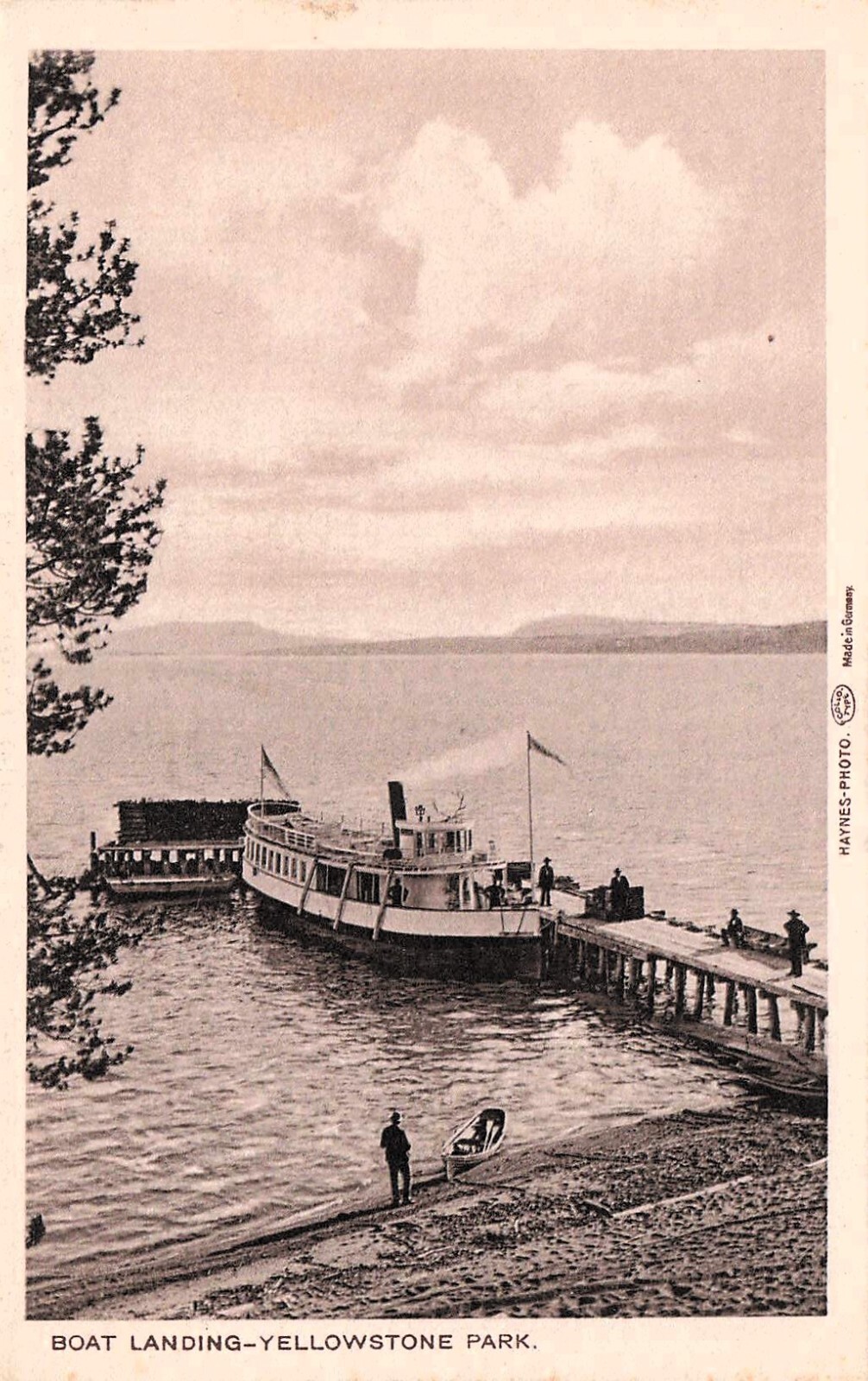 Steamship Zillah Steamer Boat Yellowstone Park Haynes Wrecked Vtg Postcard F10