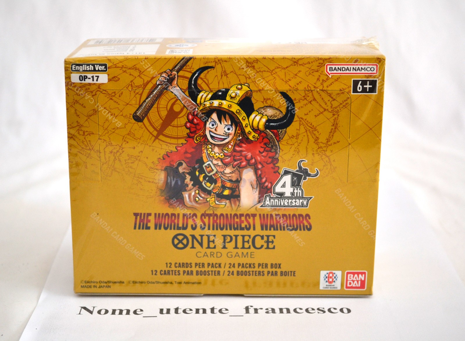 One Piece OP17 Sealed English Box + 100 Cards Sleeve & Empty Box OP15