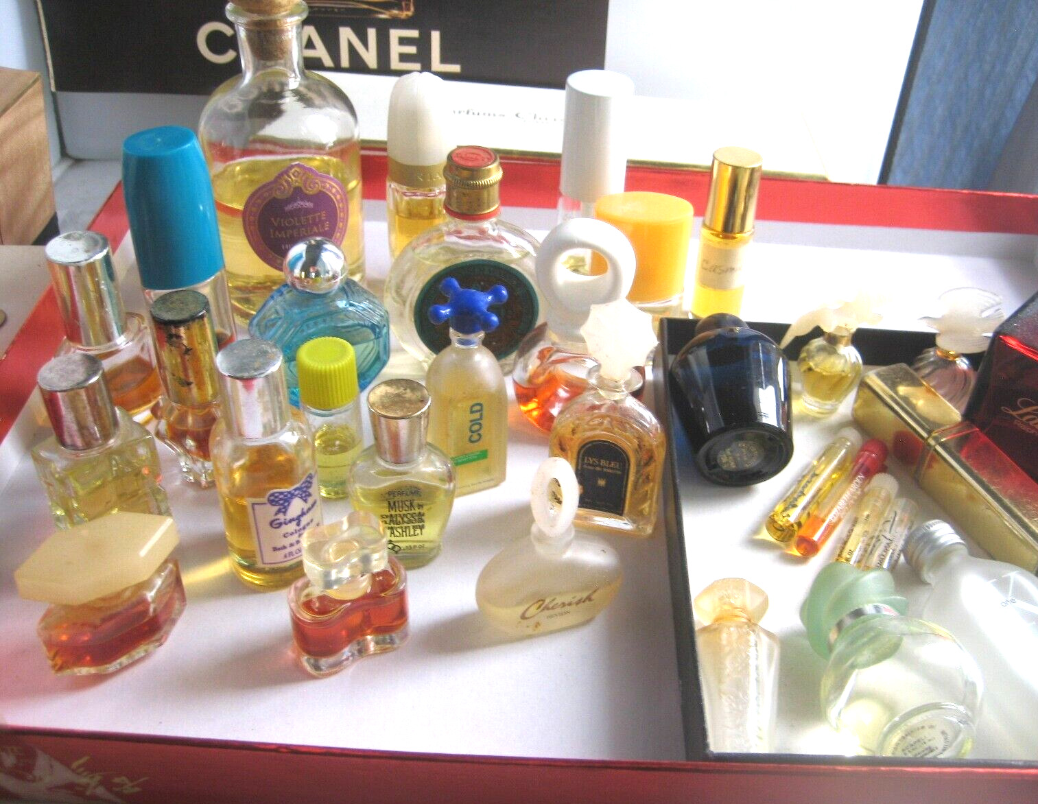 Lot Vintage mini perfume Body Works Gingham Alyssa Ashley Musk Violette Lys Bleu
