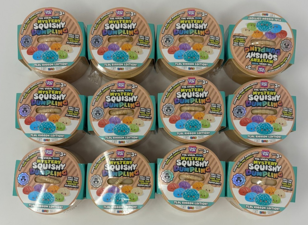12x NEW RELEASE RMS Viral Mini Mystery Squishy Dumpling Teal Ribbon Edition