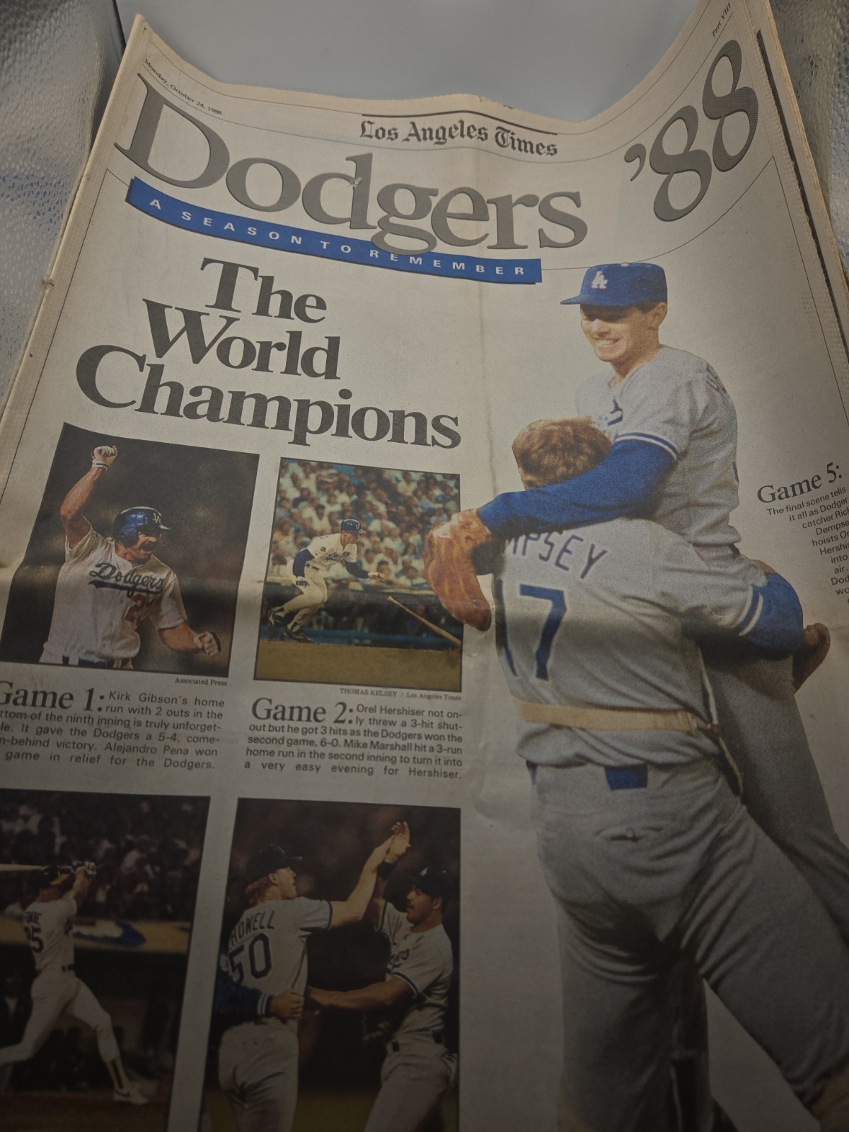 Dodgers LA Times Newspaper 1988 World Series Complete Sports Special Sections Dodgers LA Times Newspaper 1988 World Series Complete Sports Special Sections