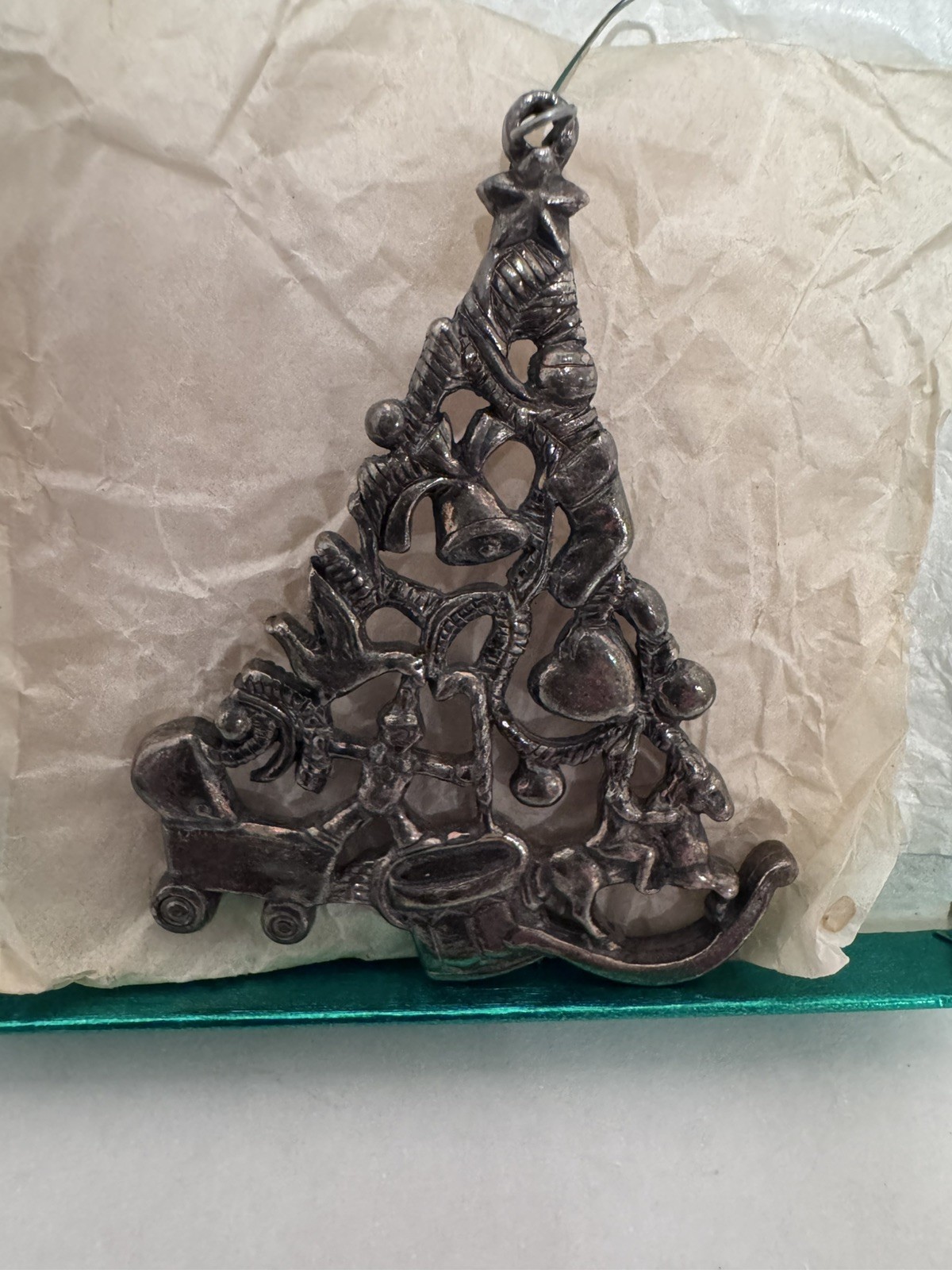 1986 Gorham Silver Plate Christmas Treasures Christmas Ornament - Original Box
